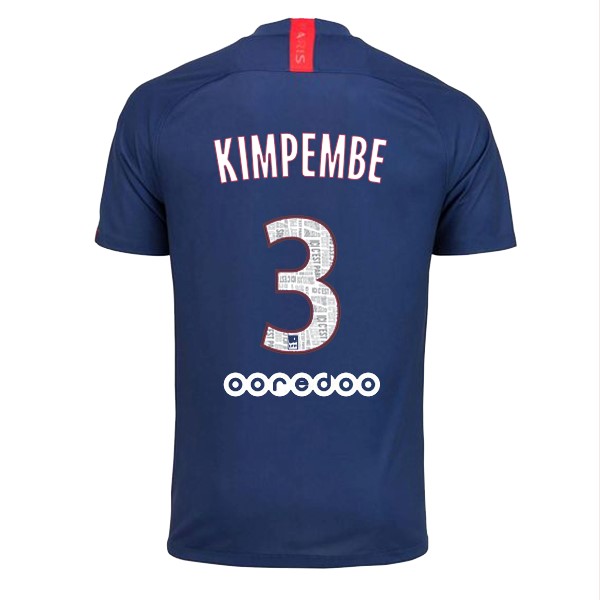 Maillot Football Paris Saint Germain NO.3 Kimpembe Domicile 2019-20 Bleu